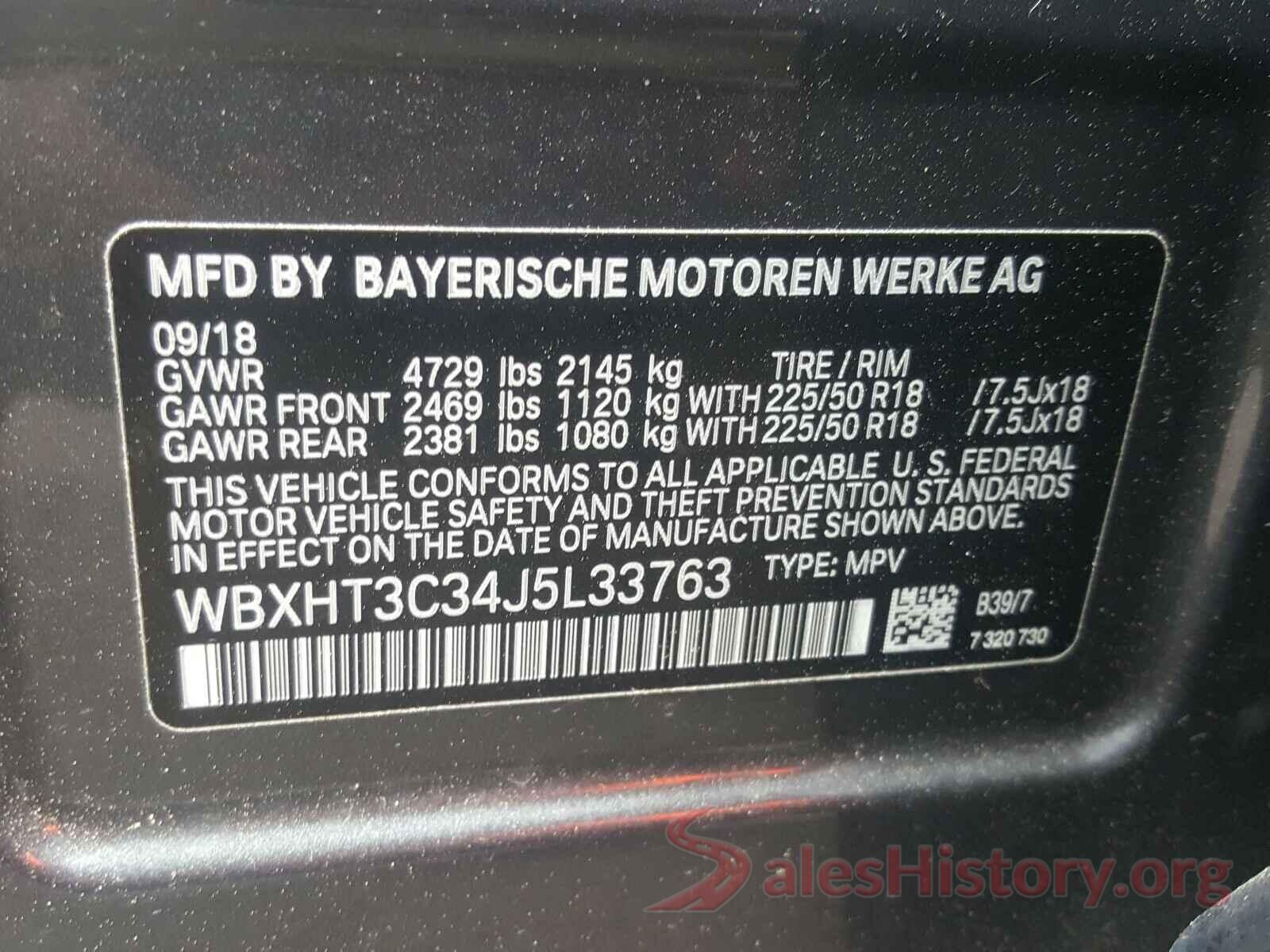 WBXHT3C34J5L33763 2018 BMW X1