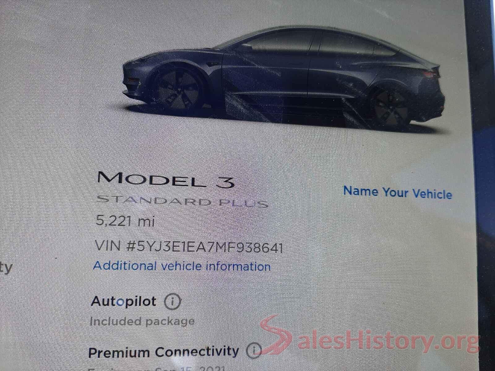 5YJ3E1EA7MF938641 2021 TESLA MODEL 3