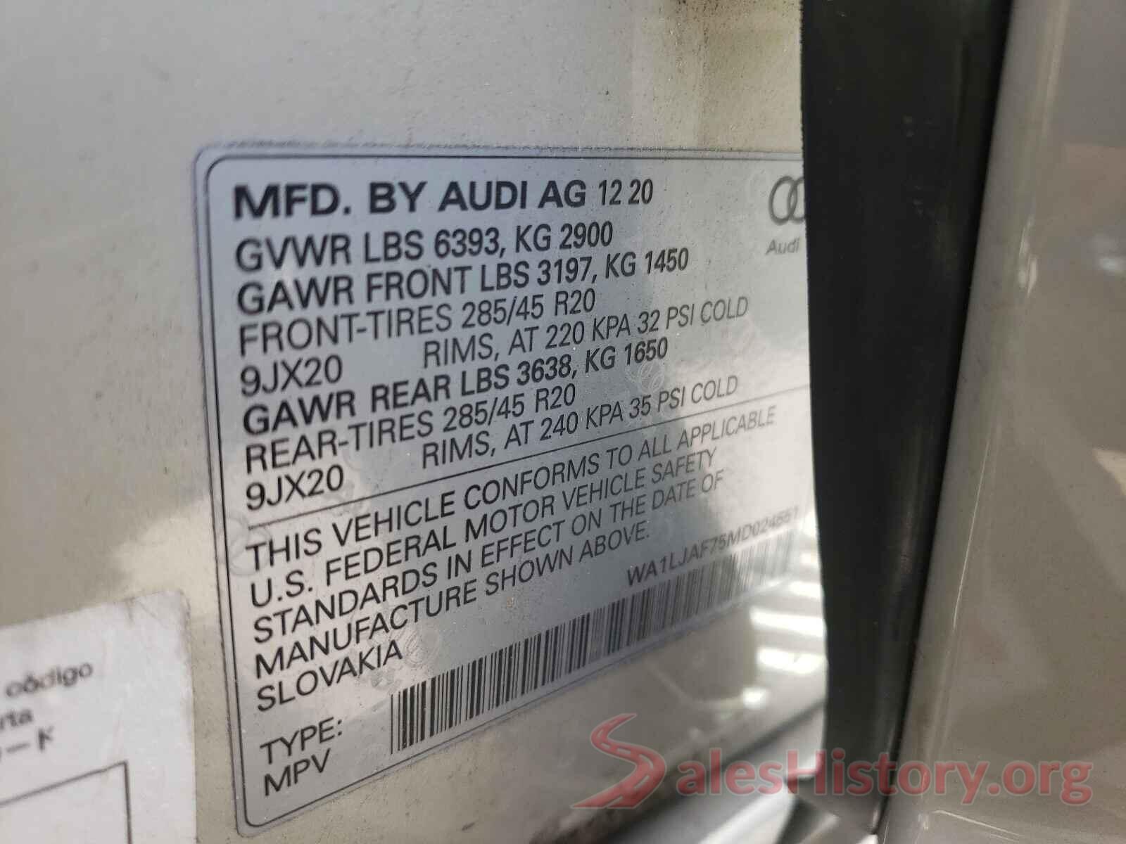 WA1LJAF75MD024551 2021 AUDI Q7