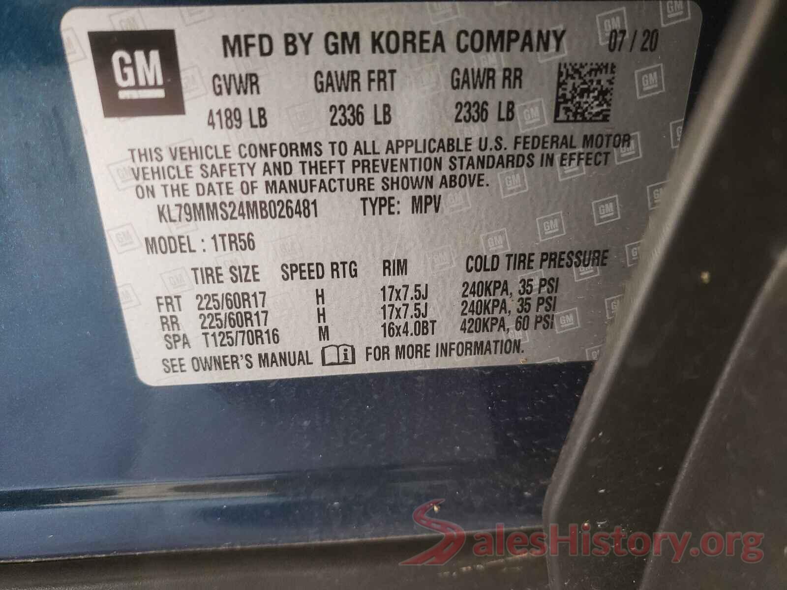 KL79MMS24MB026481 2021 CHEVROLET TRAILBLAZE