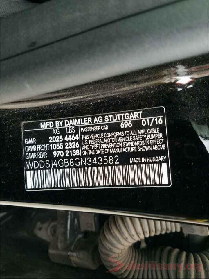 WDDSJ4GB8GN343582 2016 MERCEDES-BENZ CLA-CLASS