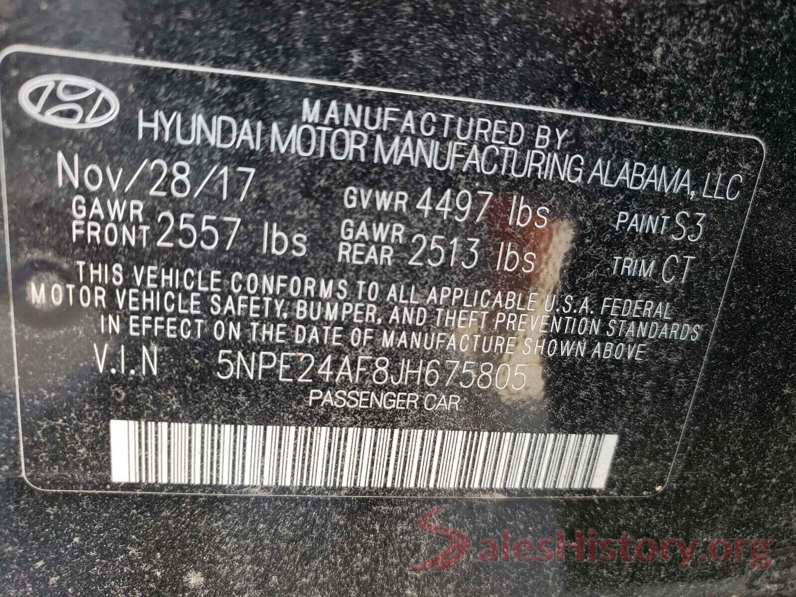 5NPE24AF8JH675805 2018 HYUNDAI SONATA