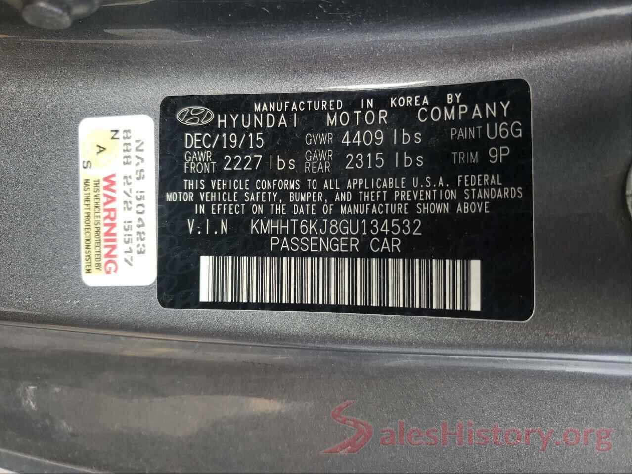 KMHHT6KJ8GU134532 2016 HYUNDAI GENESIS