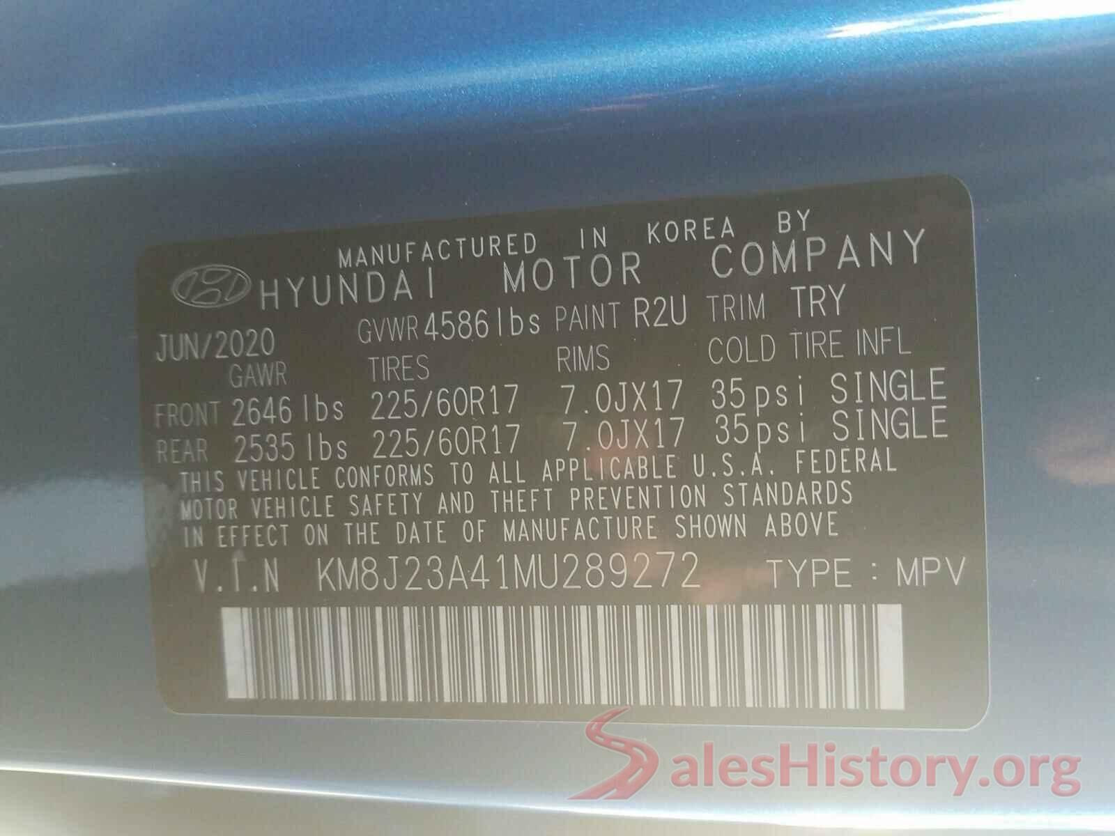 KM8J23A41MU289272 2021 HYUNDAI TUCSON