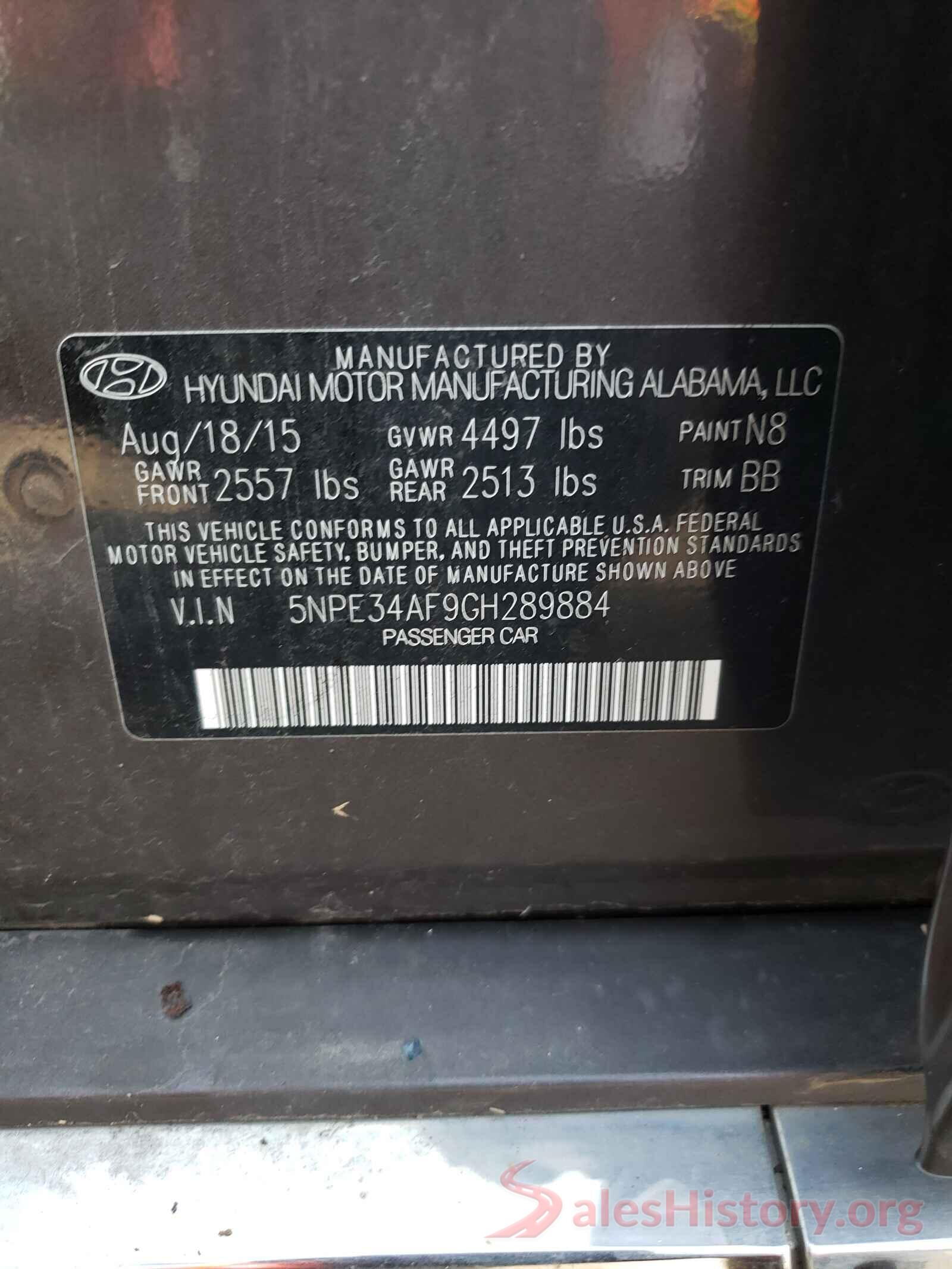 5NPE34AF9GH289884 2016 HYUNDAI SONATA