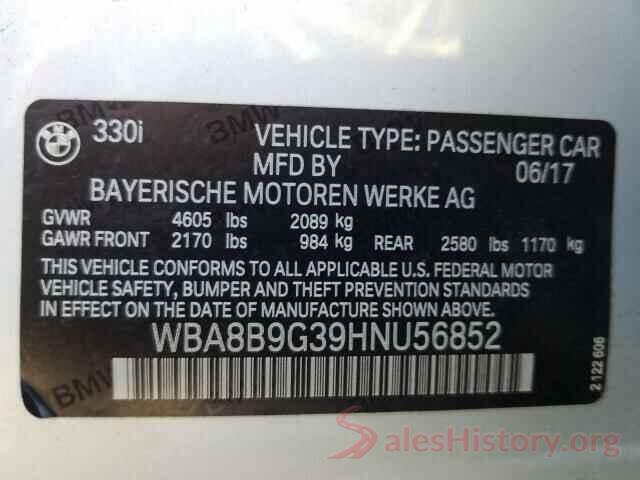 WBA8B9G39HNU56852 2017 BMW 3 SERIES