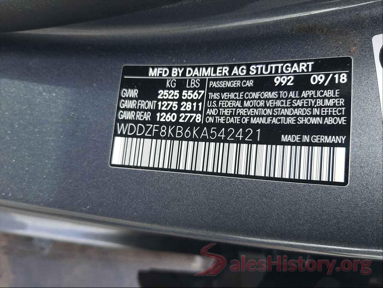 WDDZF8KB6KA542421 2019 MERCEDES-BENZ E-CLASS