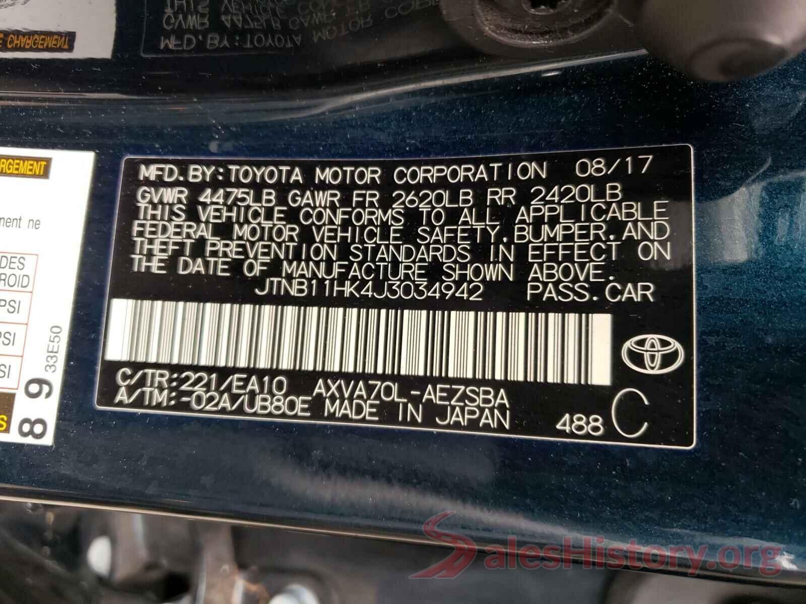 JTNB11HK4J3034942 2018 TOYOTA CAMRY