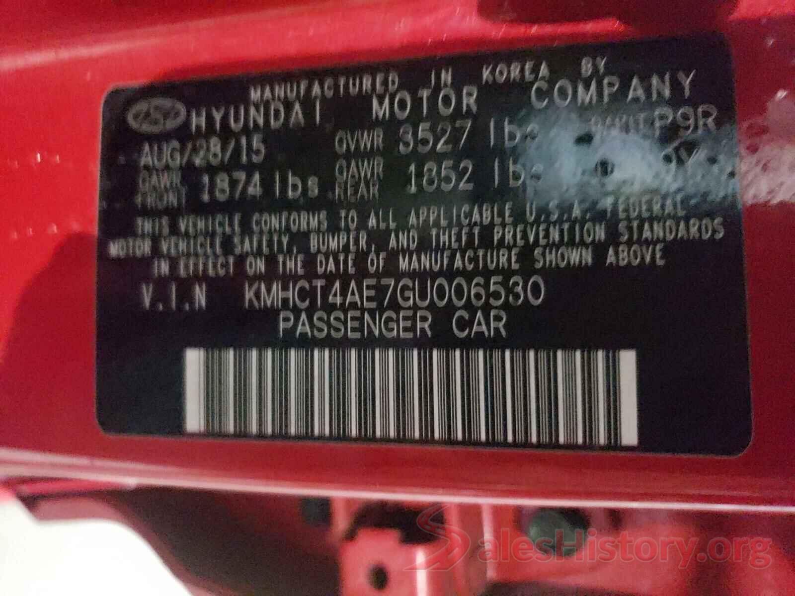 KMHCT4AE7GU006530 2016 HYUNDAI ACCENT