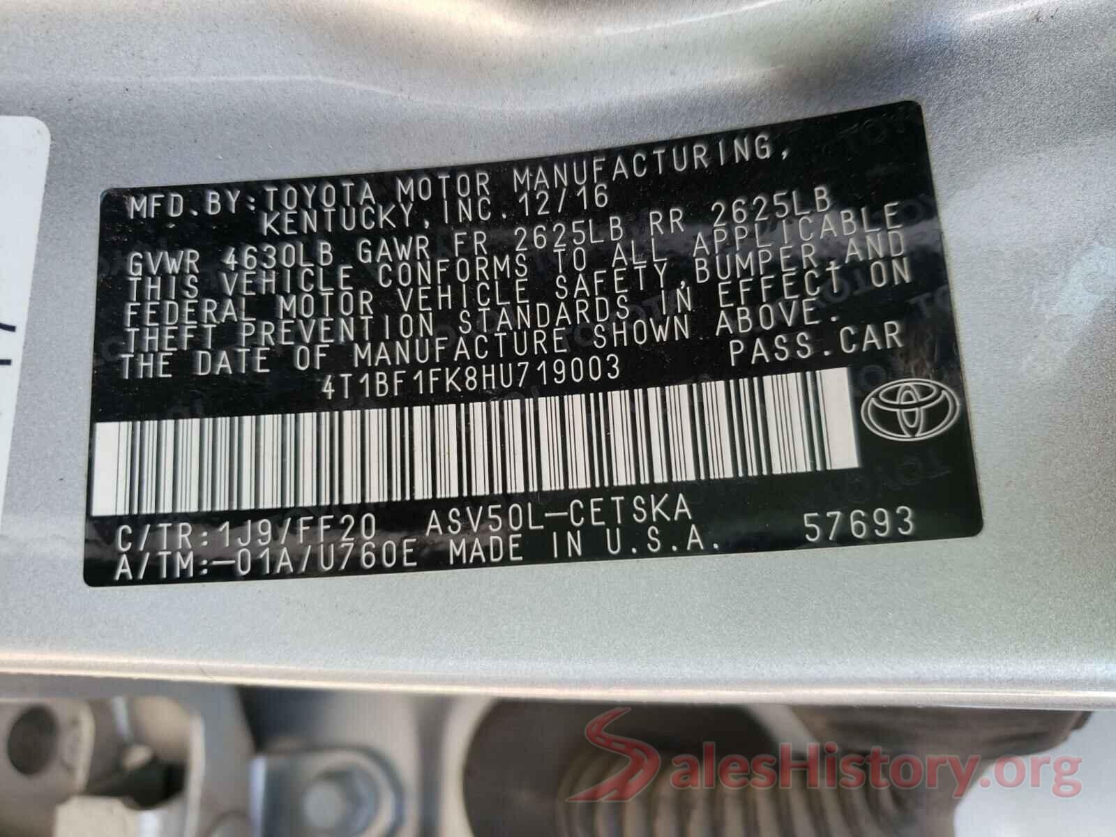 4T1BF1FK8HU719003 2017 TOYOTA CAMRY