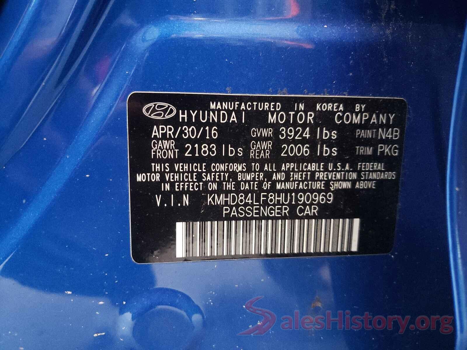 KMHD84LF8HU190969 2017 HYUNDAI ELANTRA