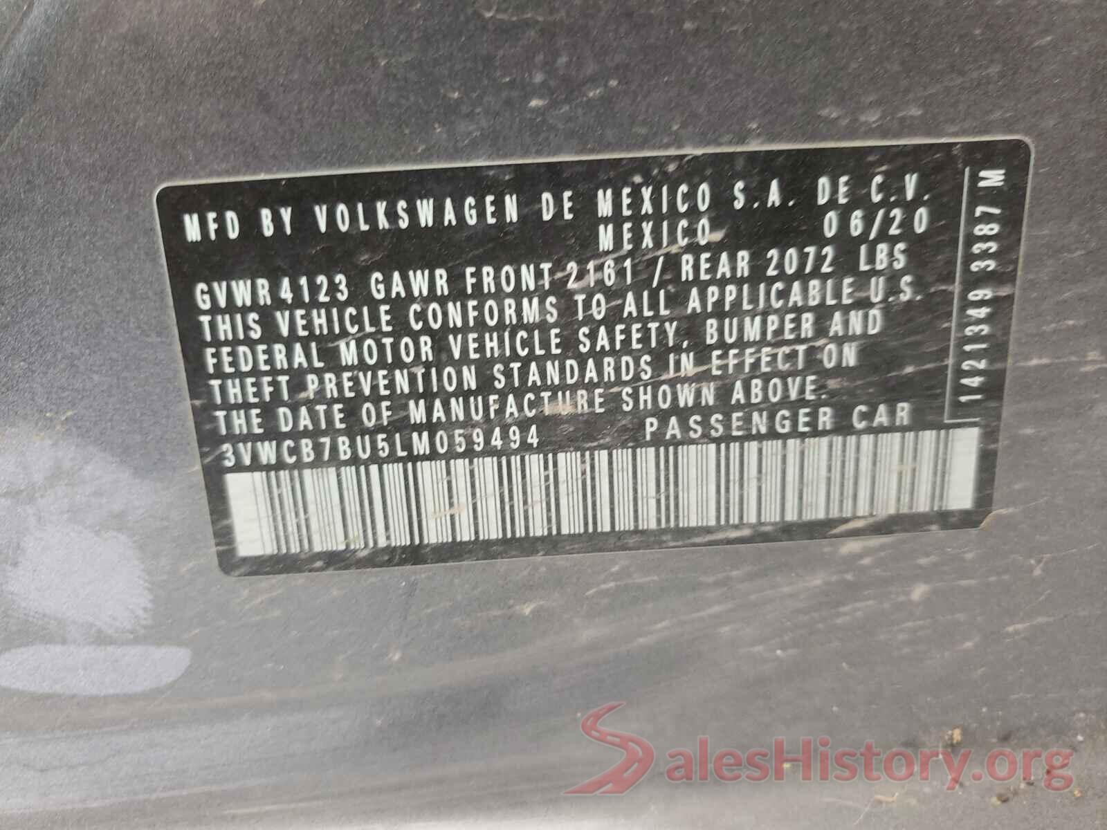 3VWCB7BU5LM059494 2020 VOLKSWAGEN JETTA