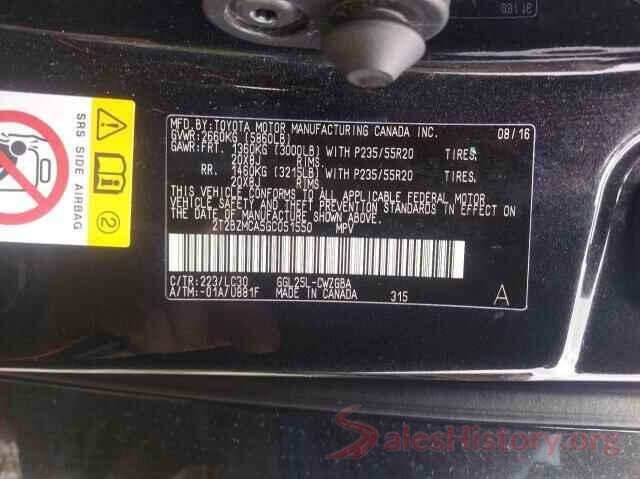 2T2BZMCA5GC051550 2016 LEXUS RX350