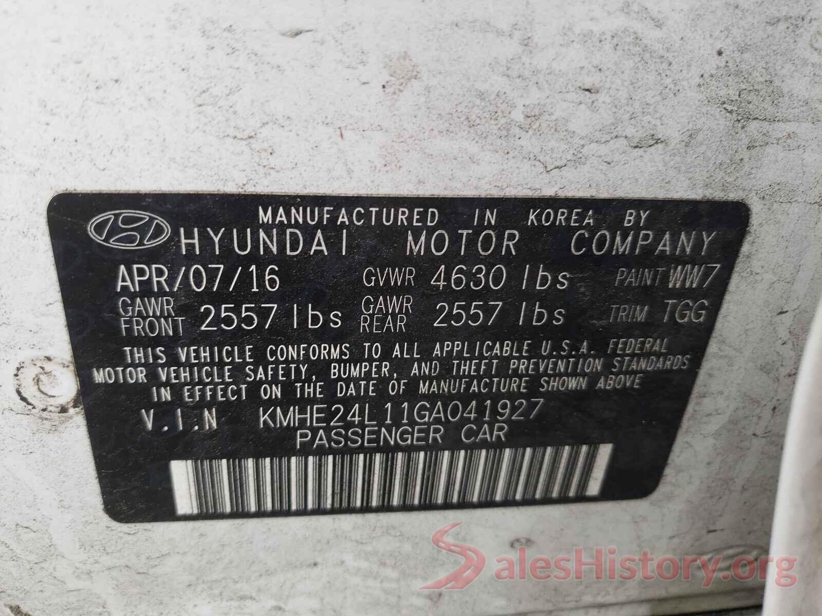 KMHE24L11GA041927 2016 HYUNDAI SONATA