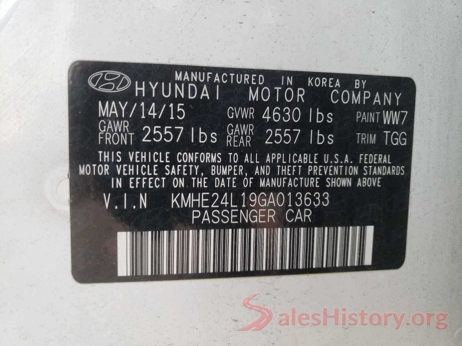 KMHE24L19GA013633 2016 HYUNDAI SONATA