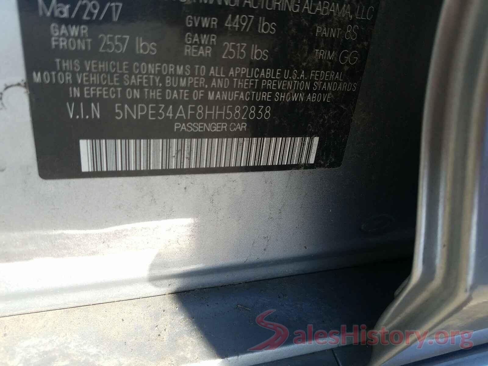 5NPE34AF8HH582838 2017 HYUNDAI SONATA