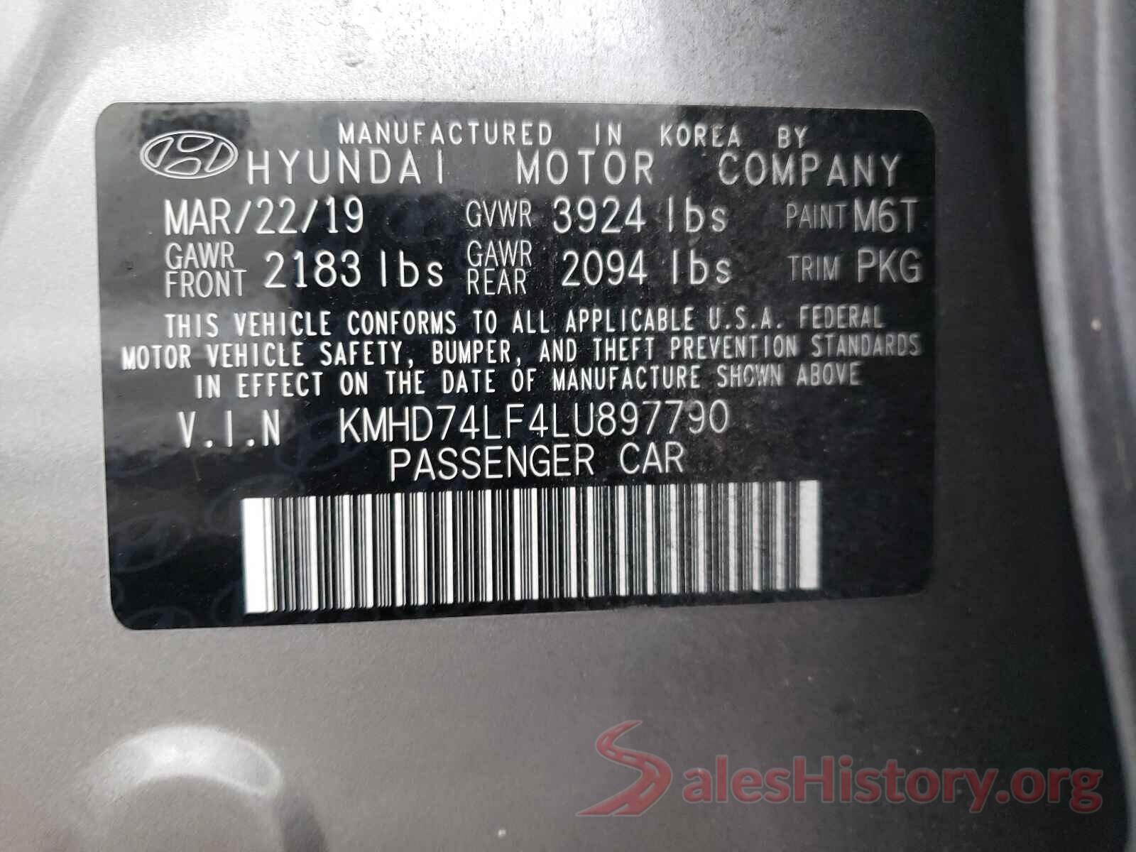 KMHD74LF4LU897790 2020 HYUNDAI ELANTRA