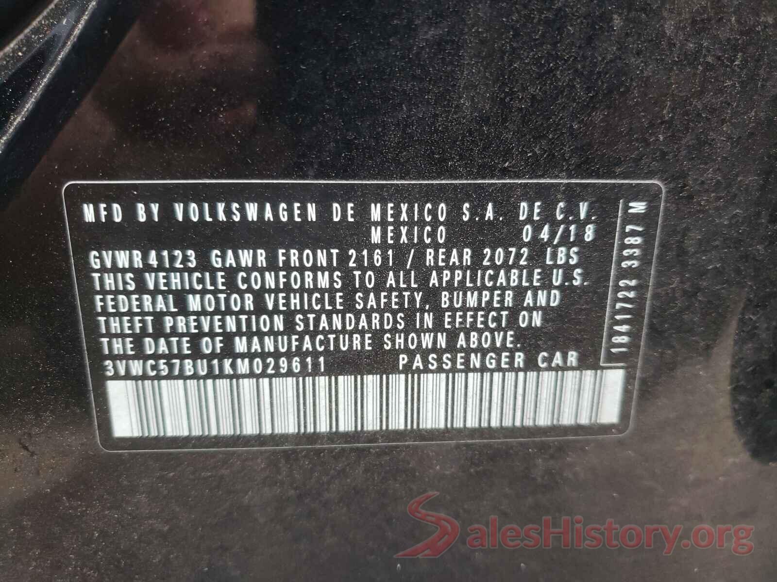 3VWC57BU1KM029611 2019 VOLKSWAGEN JETTA