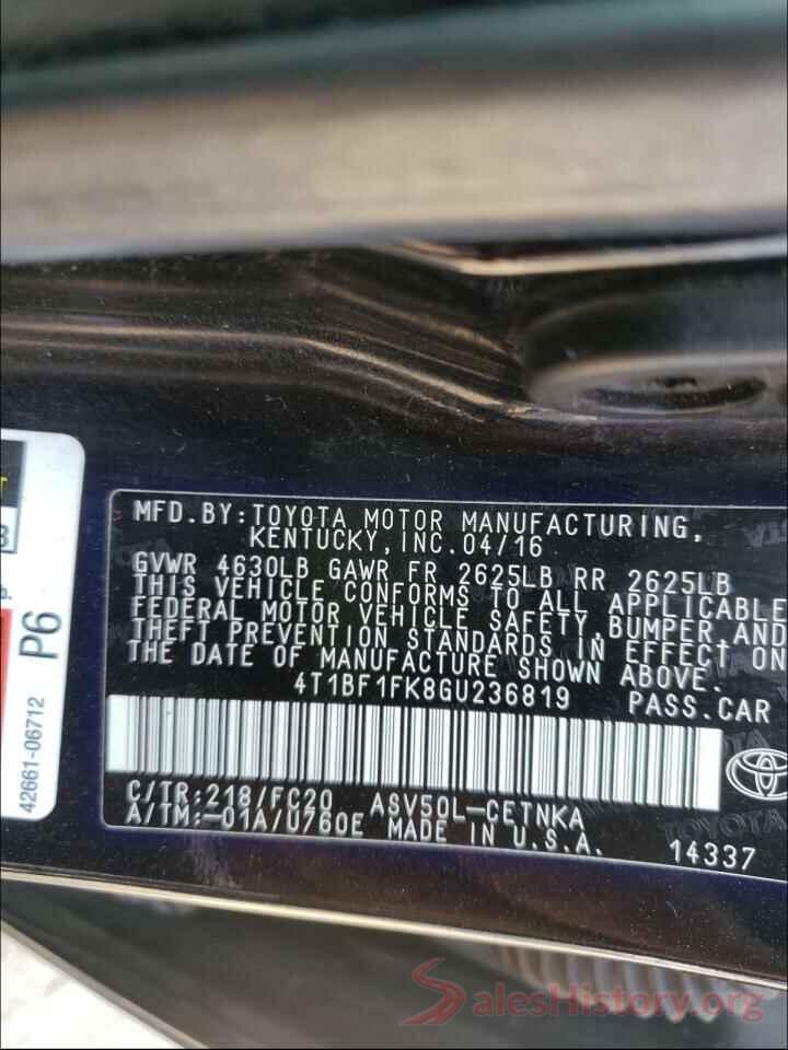 4T1BF1FK8GU236819 2016 TOYOTA CAMRY