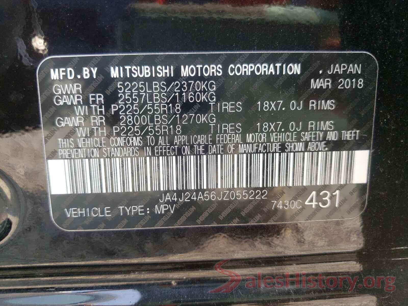 JA4J24A56JZ055222 2018 MITSUBISHI OUTLANDER