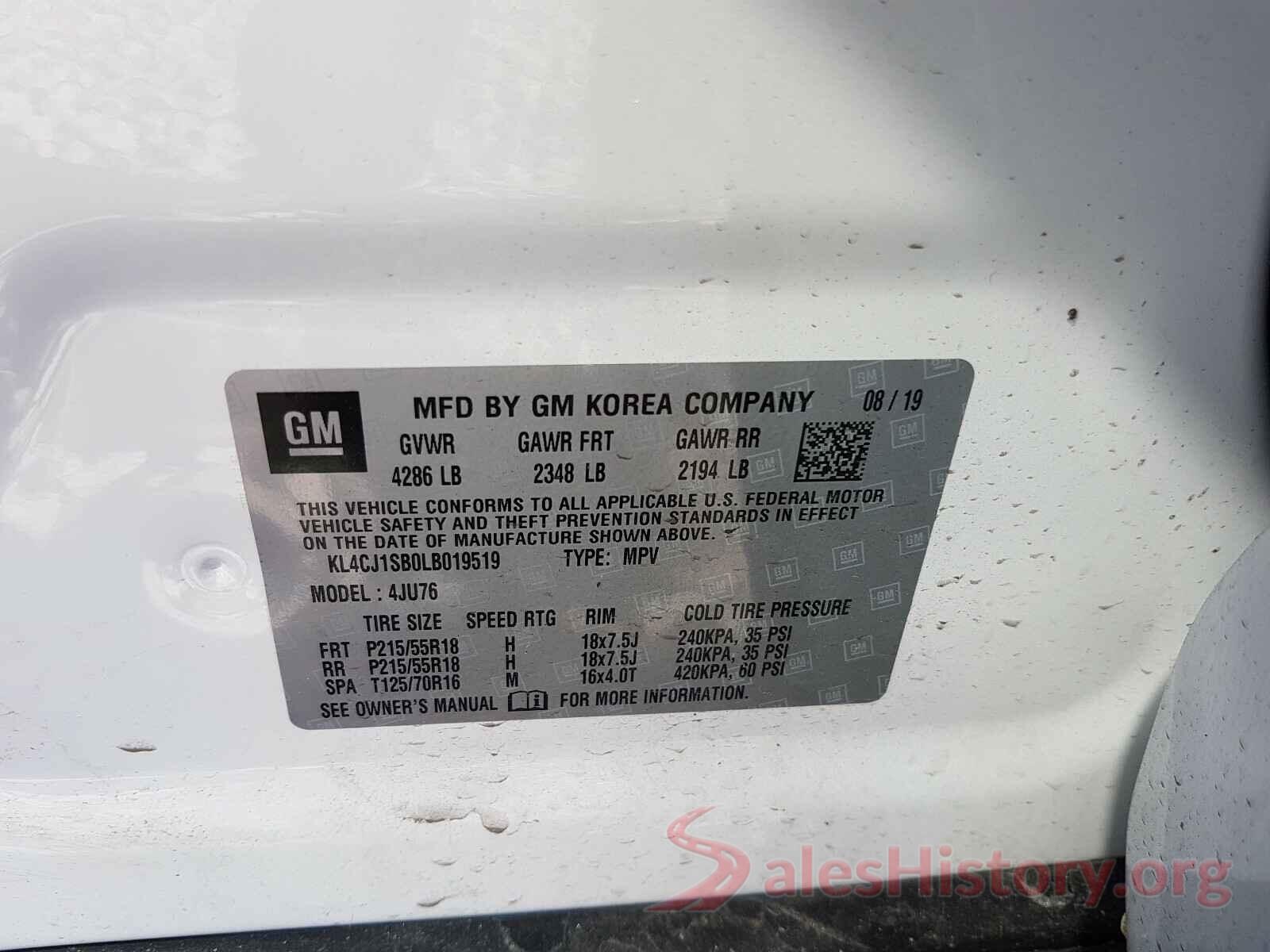 KL4CJ1SB0LB019519 2020 BUICK ENCORE