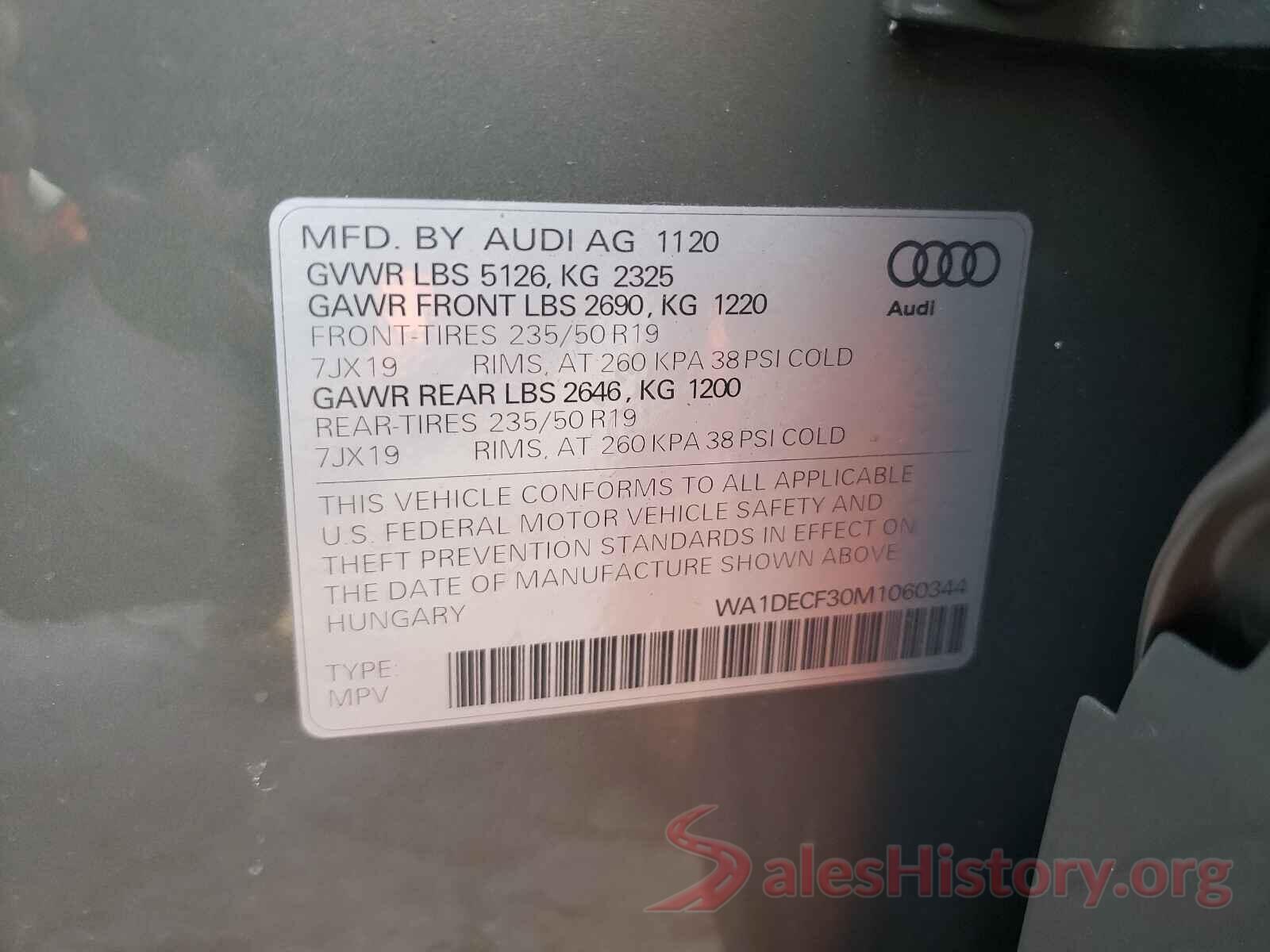 WA1DECF30M1060344 2021 AUDI Q3