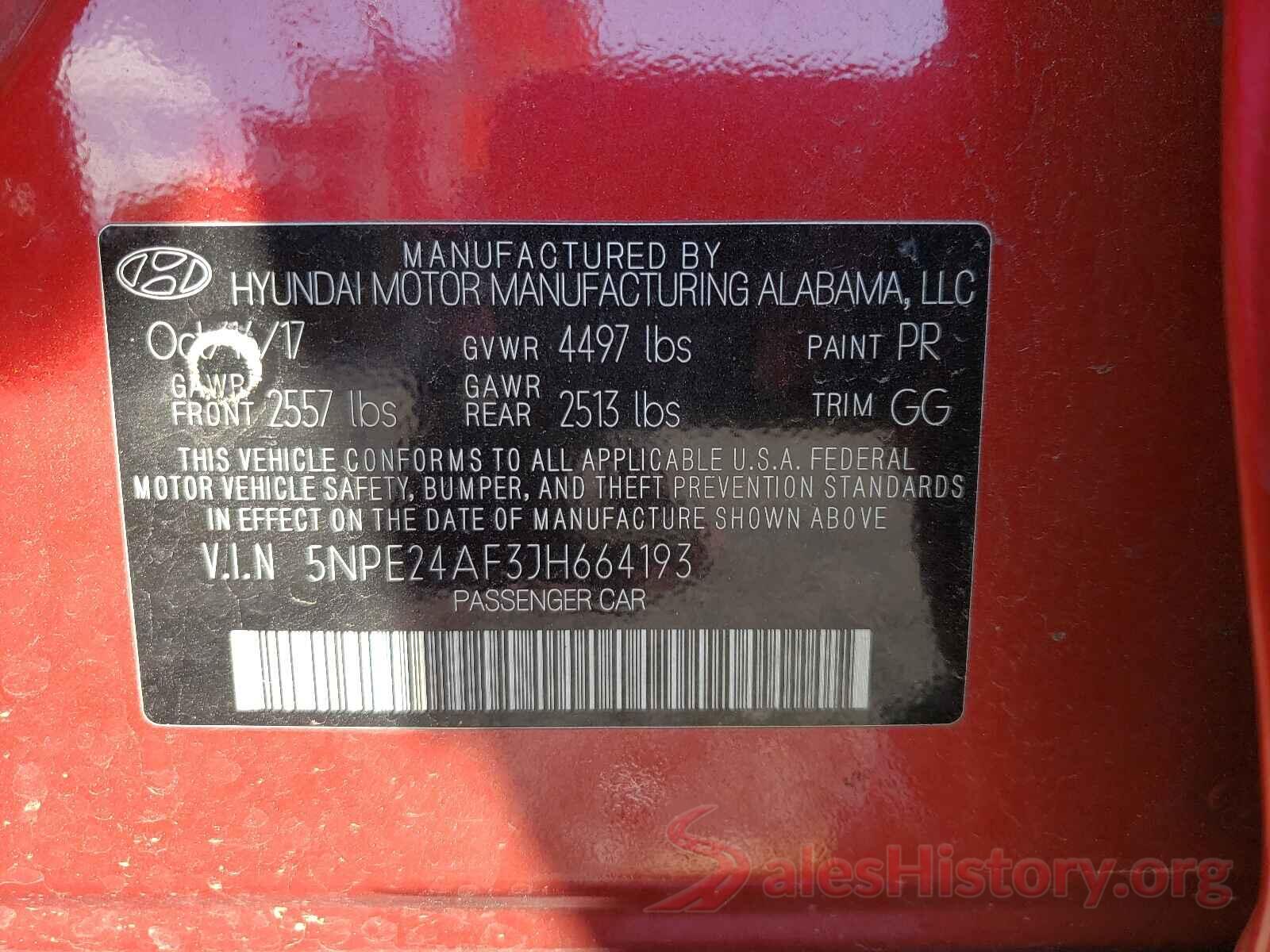 5NPE24AF3JH664193 2018 HYUNDAI SONATA