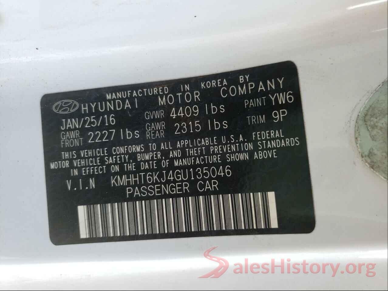 KMHHT6KJ4GU135046 2016 HYUNDAI GENESIS