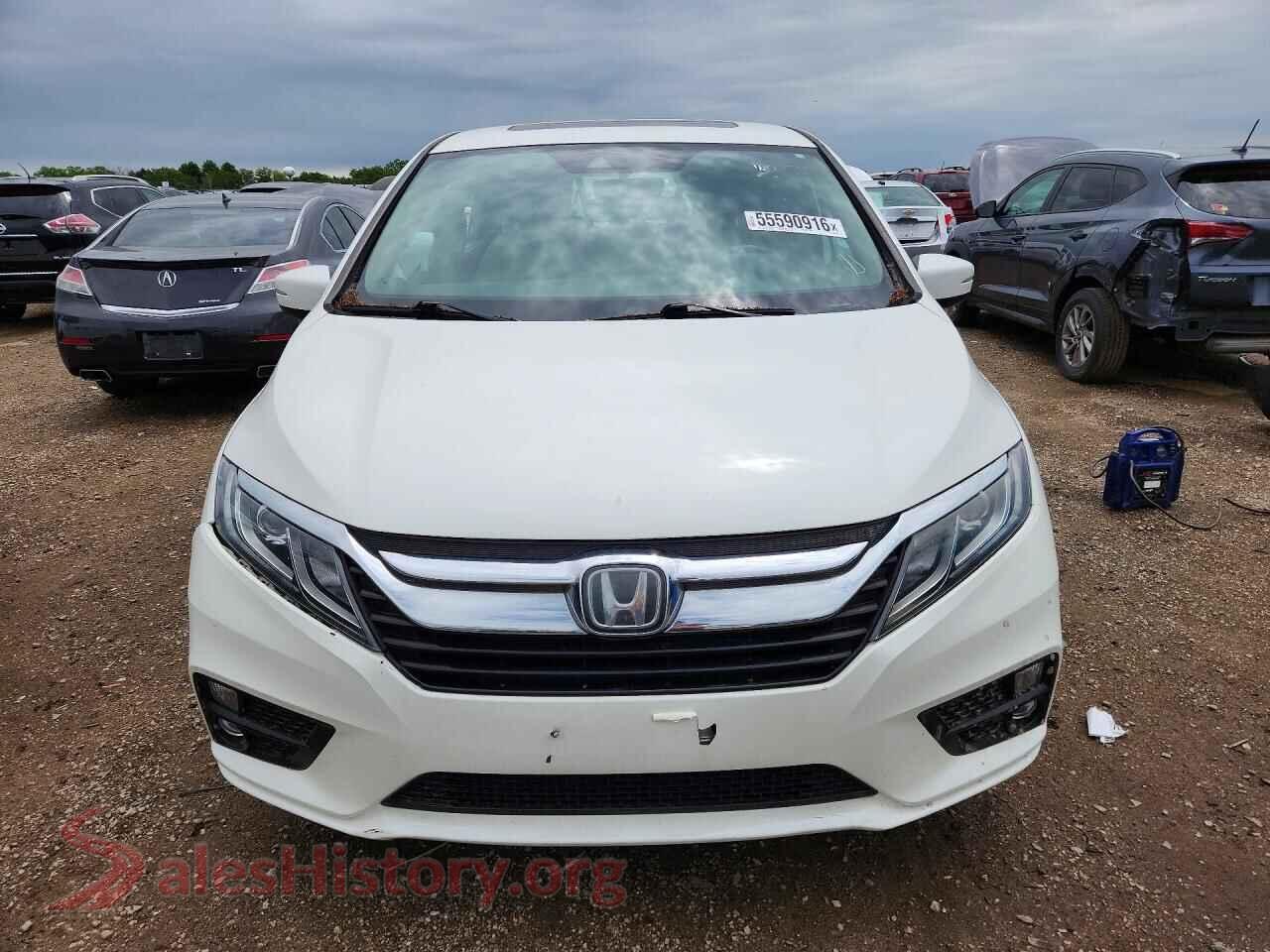 2019 HONDA ODYSSEY VIN 5FNRL6H76KB072599, rear view