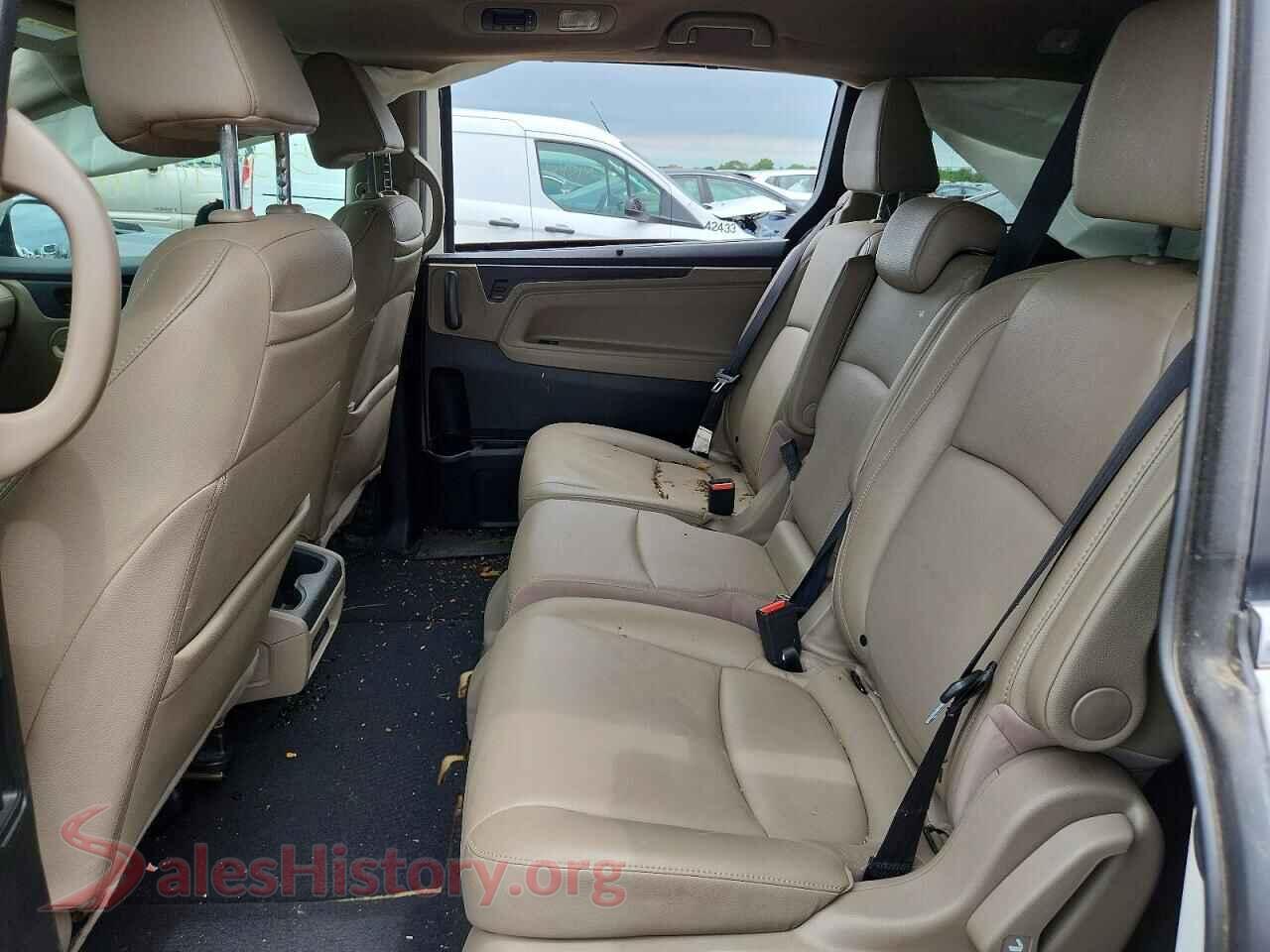 2019 HONDA ODYSSEY VIN 5FNRL6H76KB072599, odometer mileage