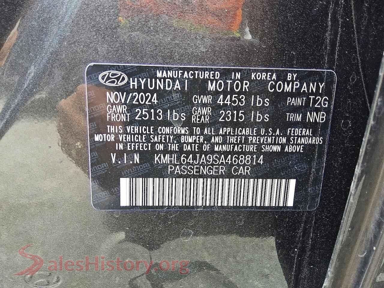 2025 HYUNDAI SONATA VIN KMHL64JA9SA468814, wheel and tire