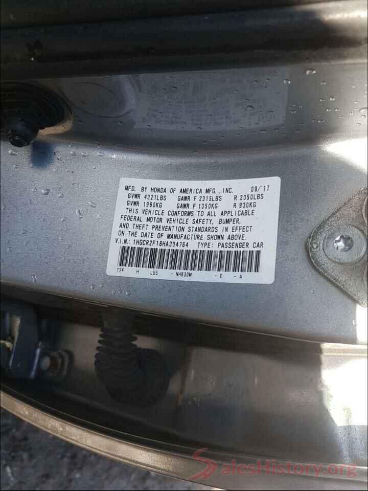 1HGCR2F18HA304764 2017 HONDA ACCORD