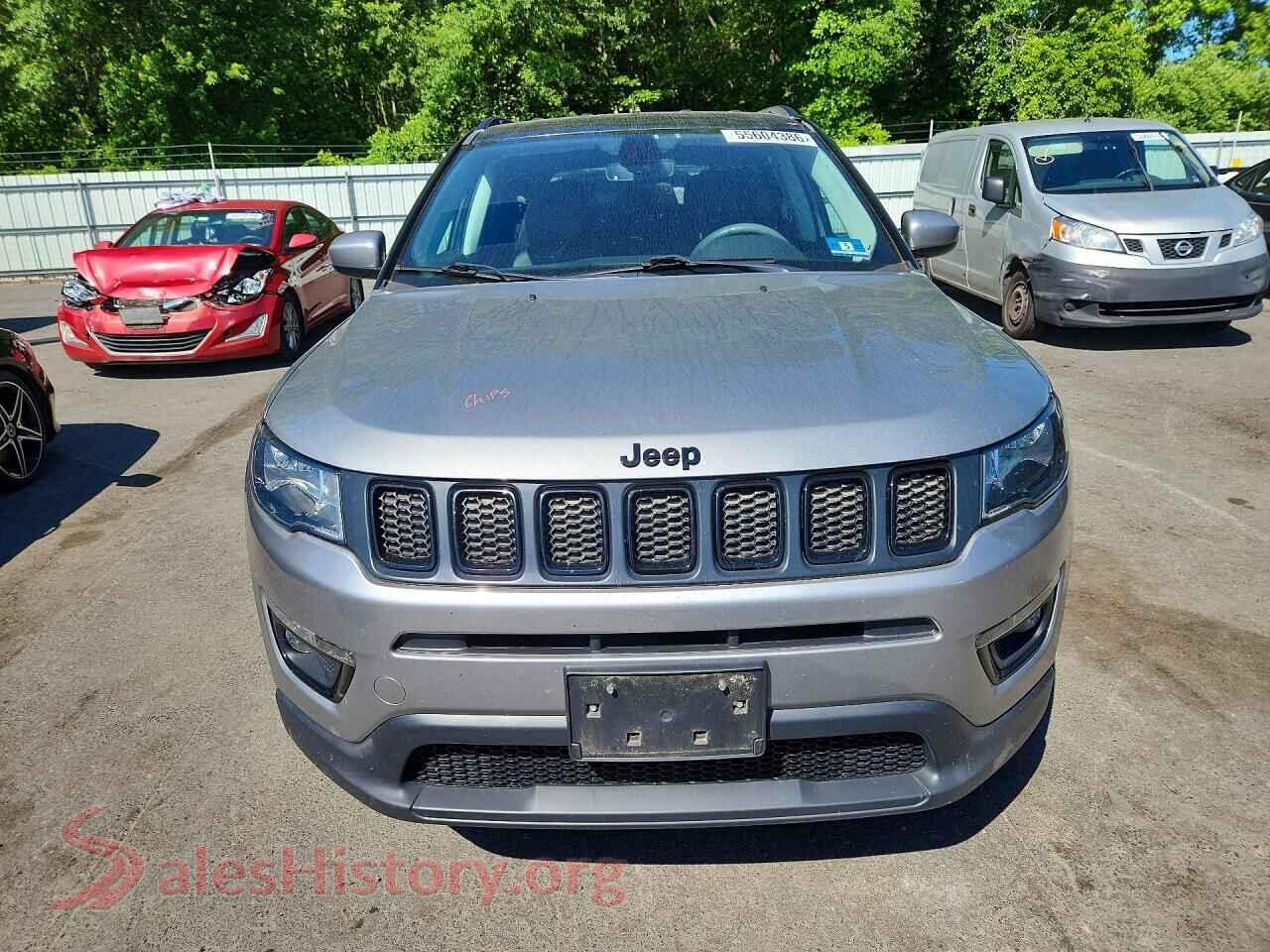 2020 JEEP COMPASS VIN 3C4NJDBB2LT150255, rear view
