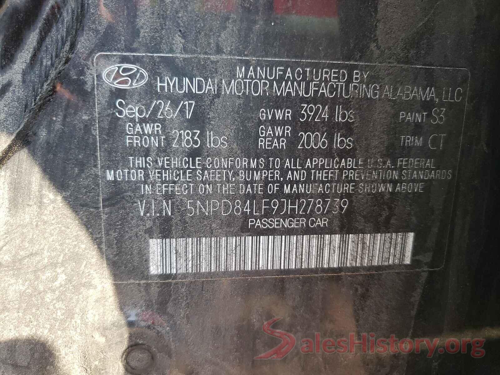 5NPD84LF9JH278739 2018 HYUNDAI ELANTRA