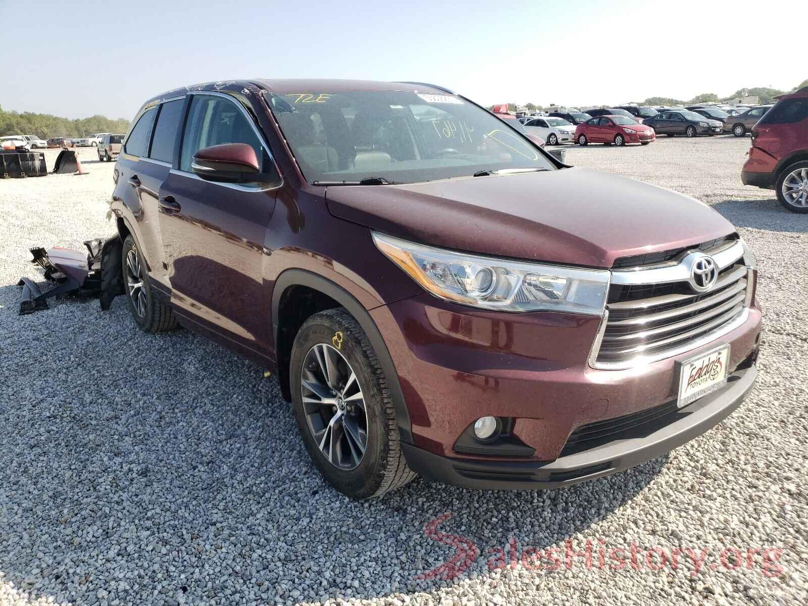 5TDJKRFH1GS268093 2016 TOYOTA HIGHLANDER