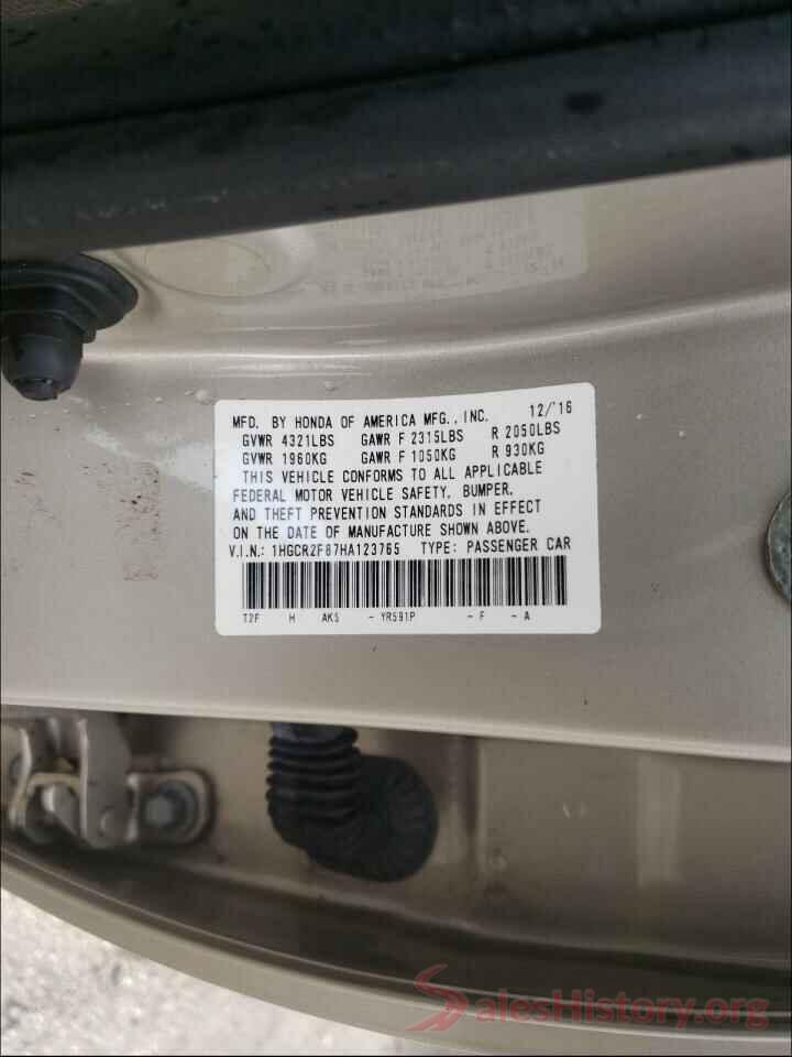 1HGCR2F87HA123765 2017 HONDA ACCORD