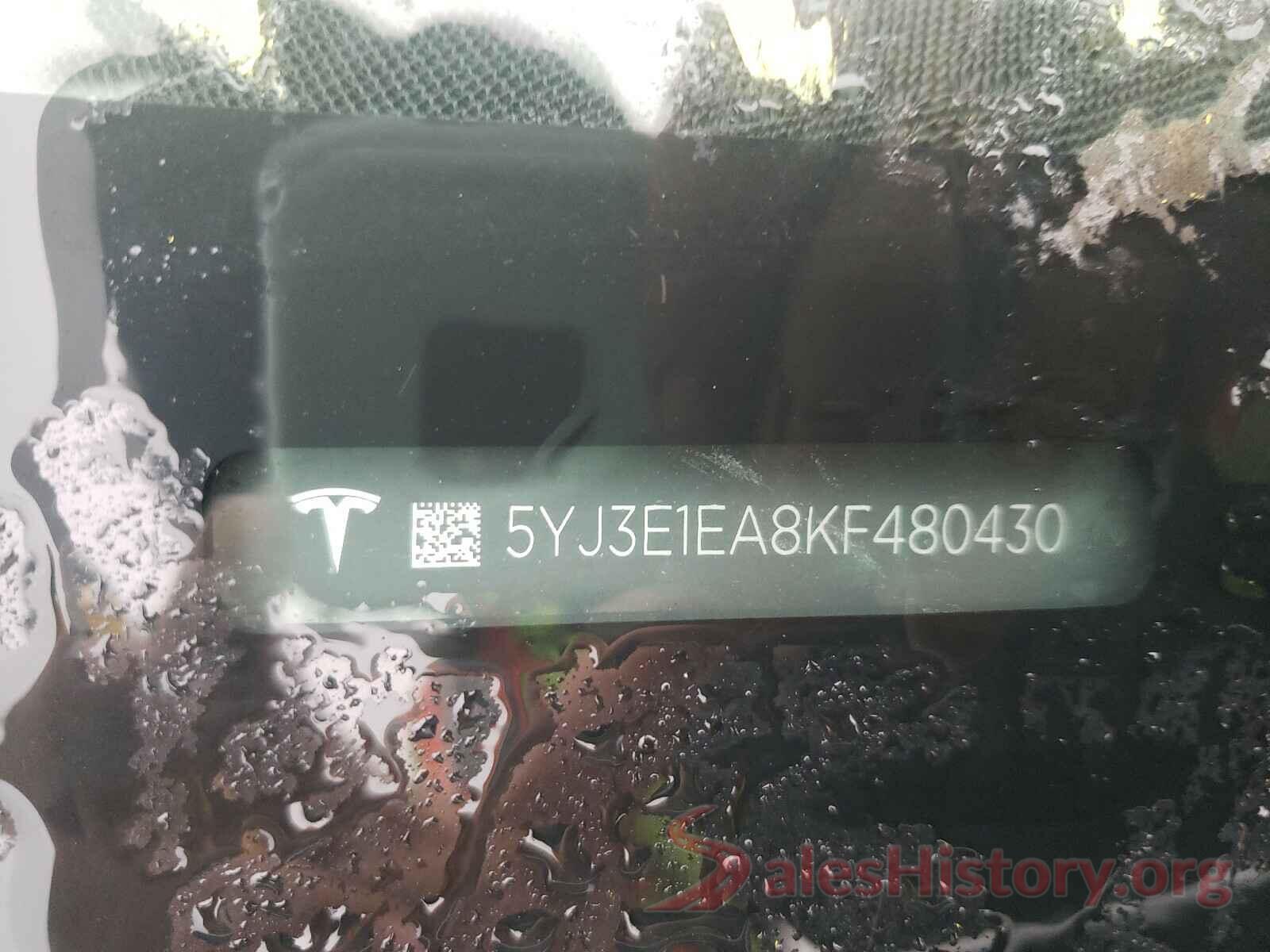 5YJ3E1EA8KF480430 2019 TESLA MODEL 3