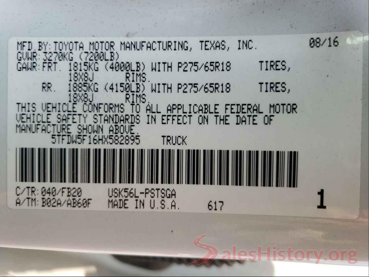 5TFDW5F16HX582895 2017 TOYOTA TUNDRA