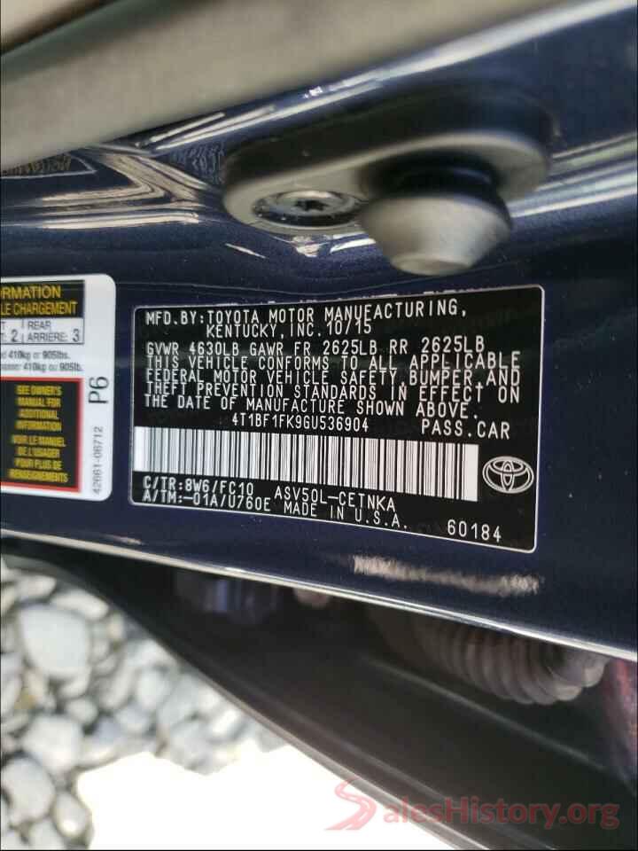 4T1BF1FK9GU536904 2016 TOYOTA CAMRY