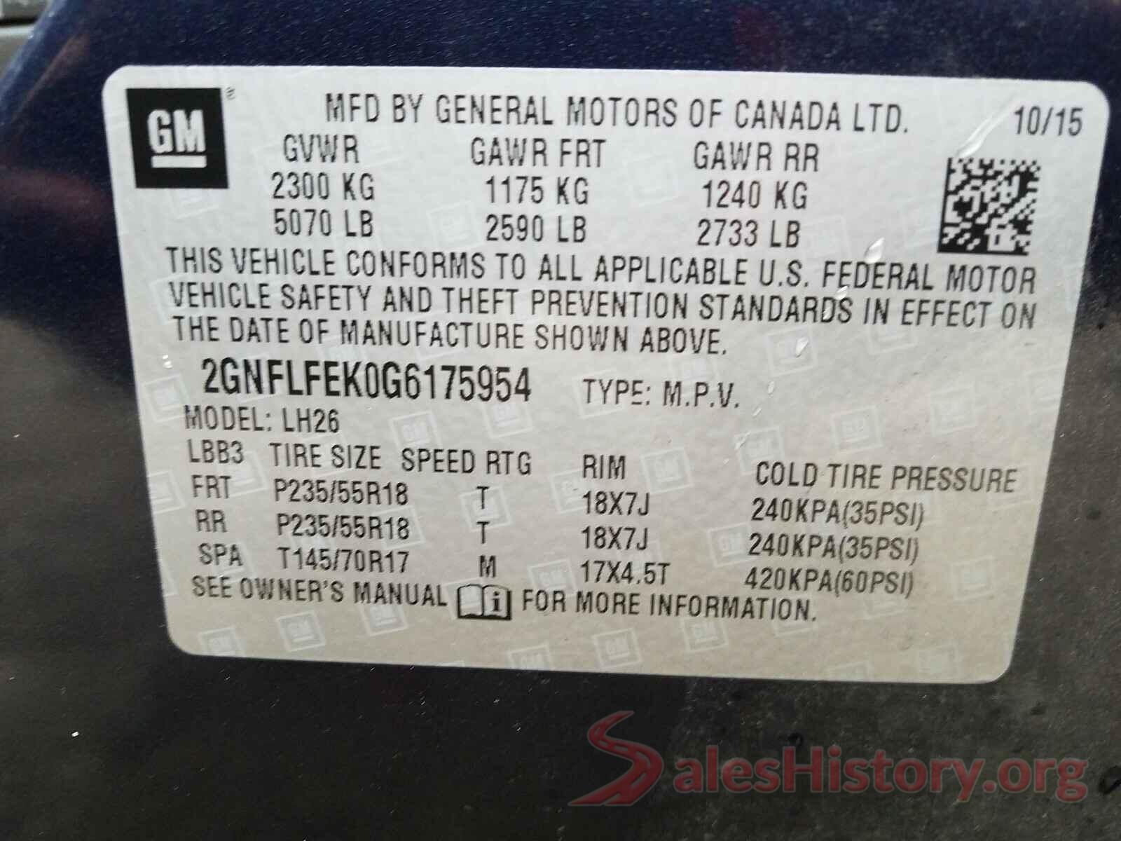 2GNFLFEK0G6175954 2016 CHEVROLET EQUINOX