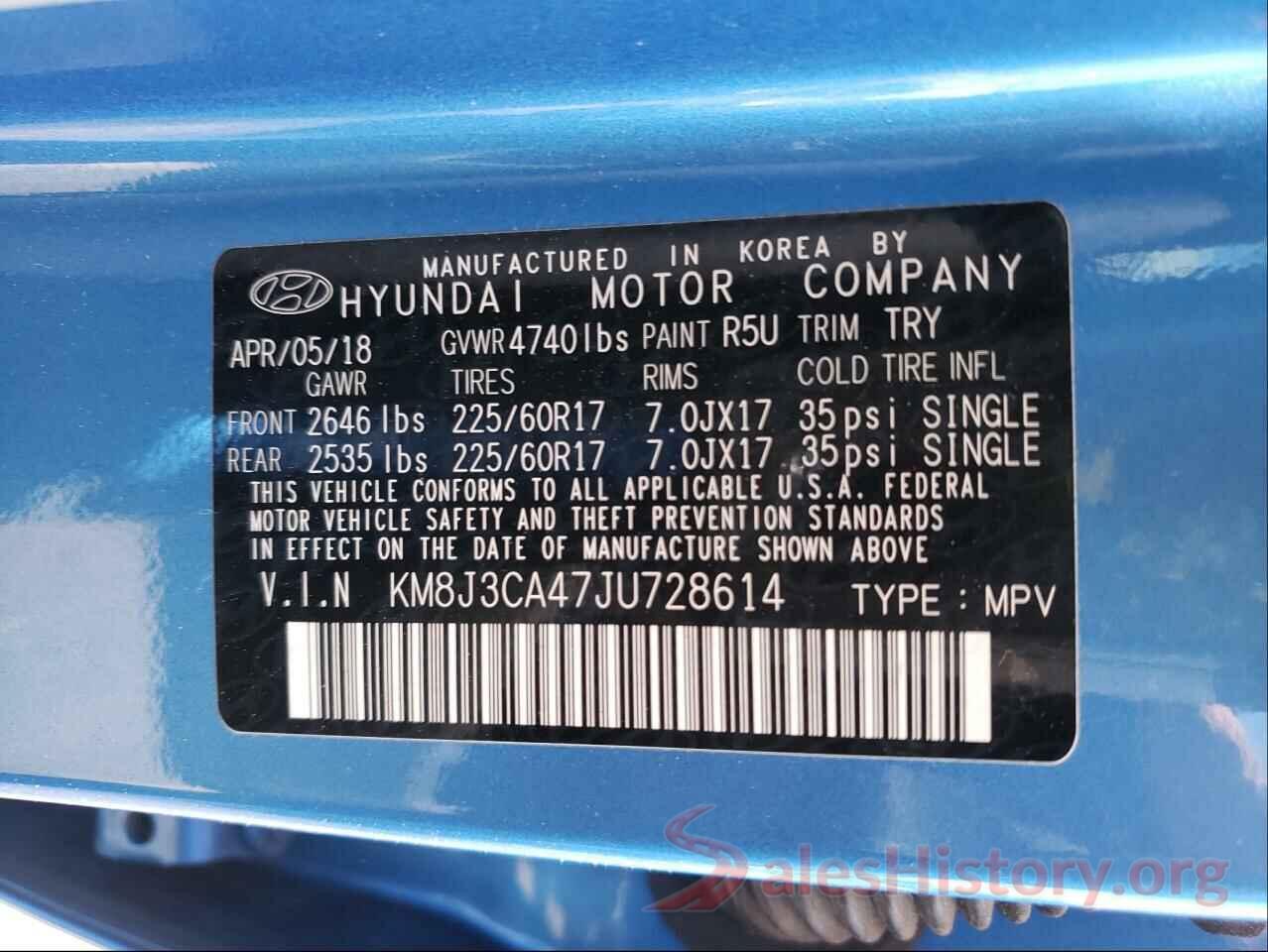 KM8J3CA47JU728614 2018 HYUNDAI TUCSON