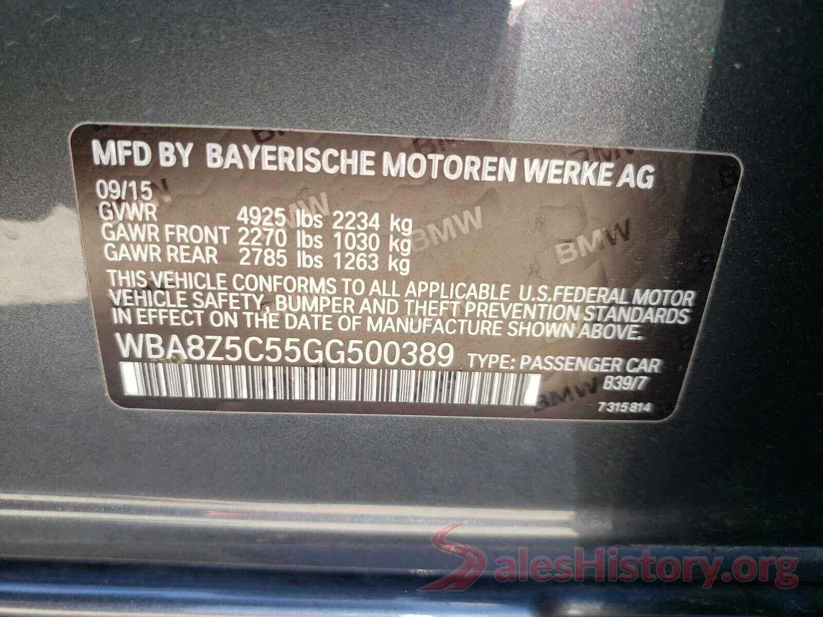 WBA8Z5C55GG500389 2016 BMW 3 SERIES