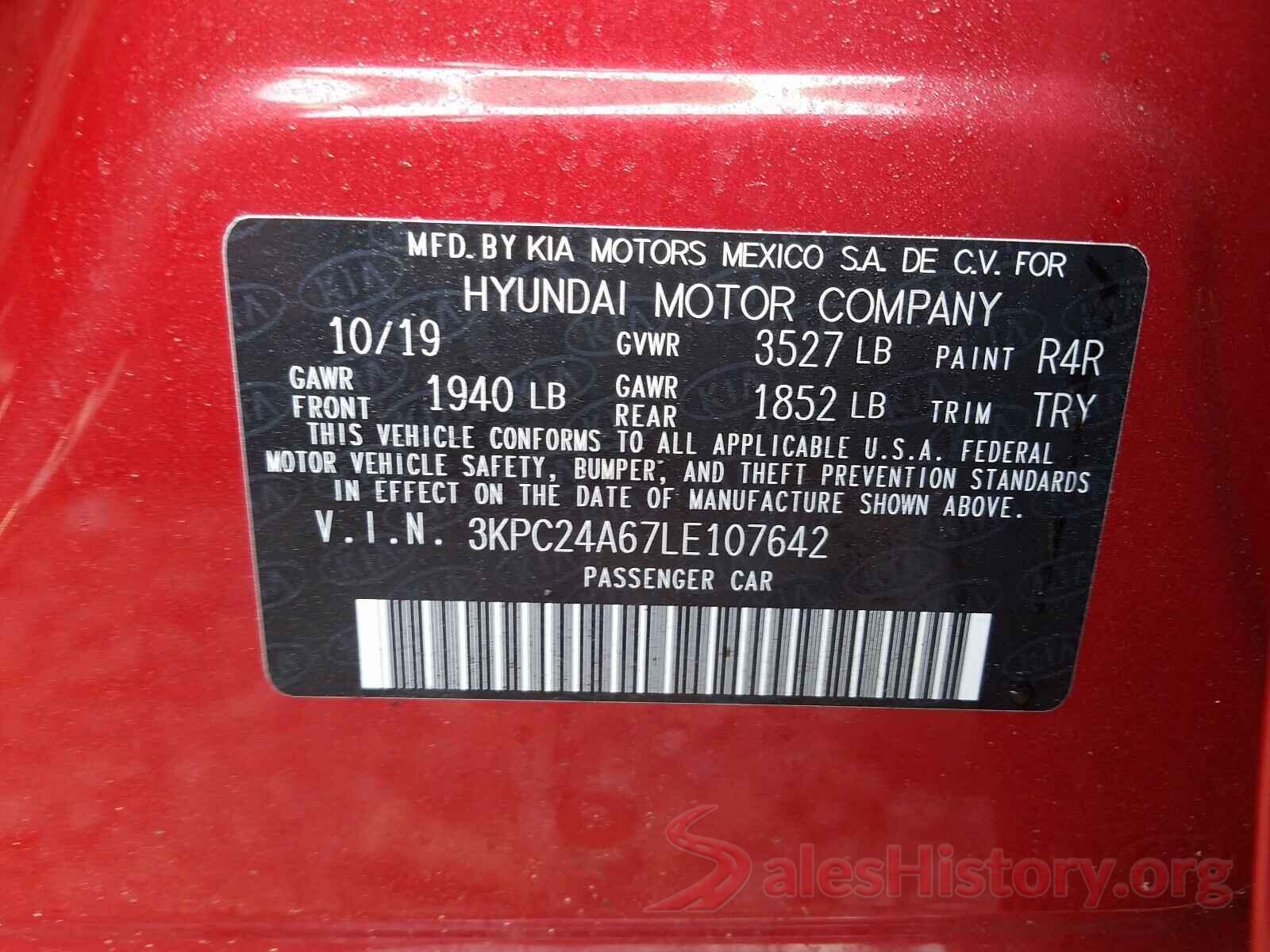 3KPC24A67LE107642 2020 HYUNDAI ACCENT