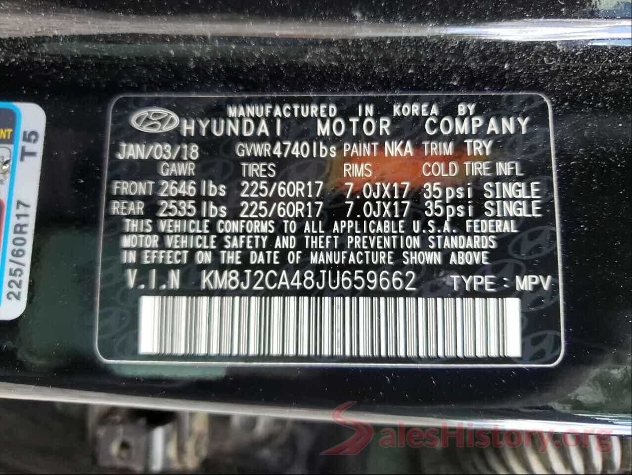 KM8J2CA48JU659662 2018 HYUNDAI TUCSON