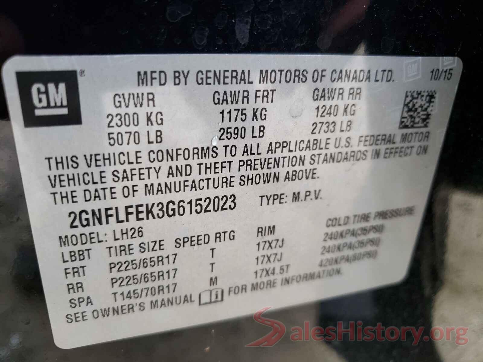 2GNFLFEK3G6152023 2016 CHEVROLET EQUINOX