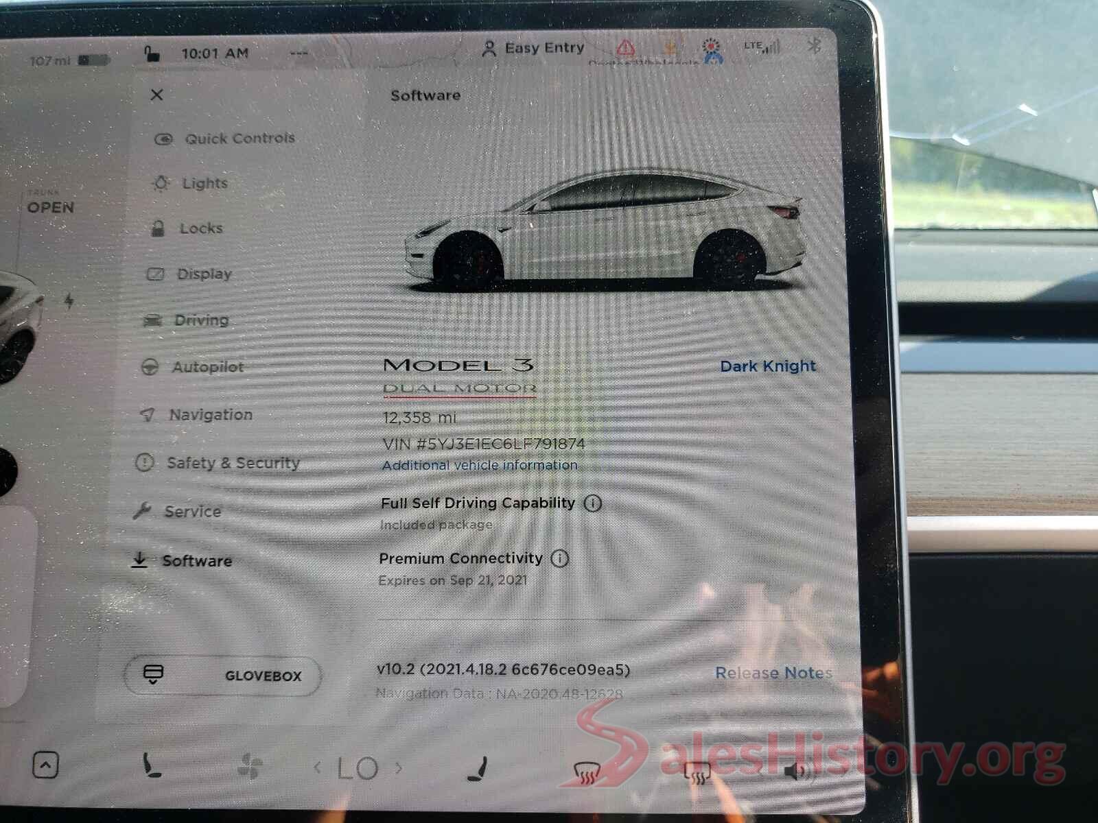 5YJ3E1EC6LF791874 2020 TESLA MODEL 3