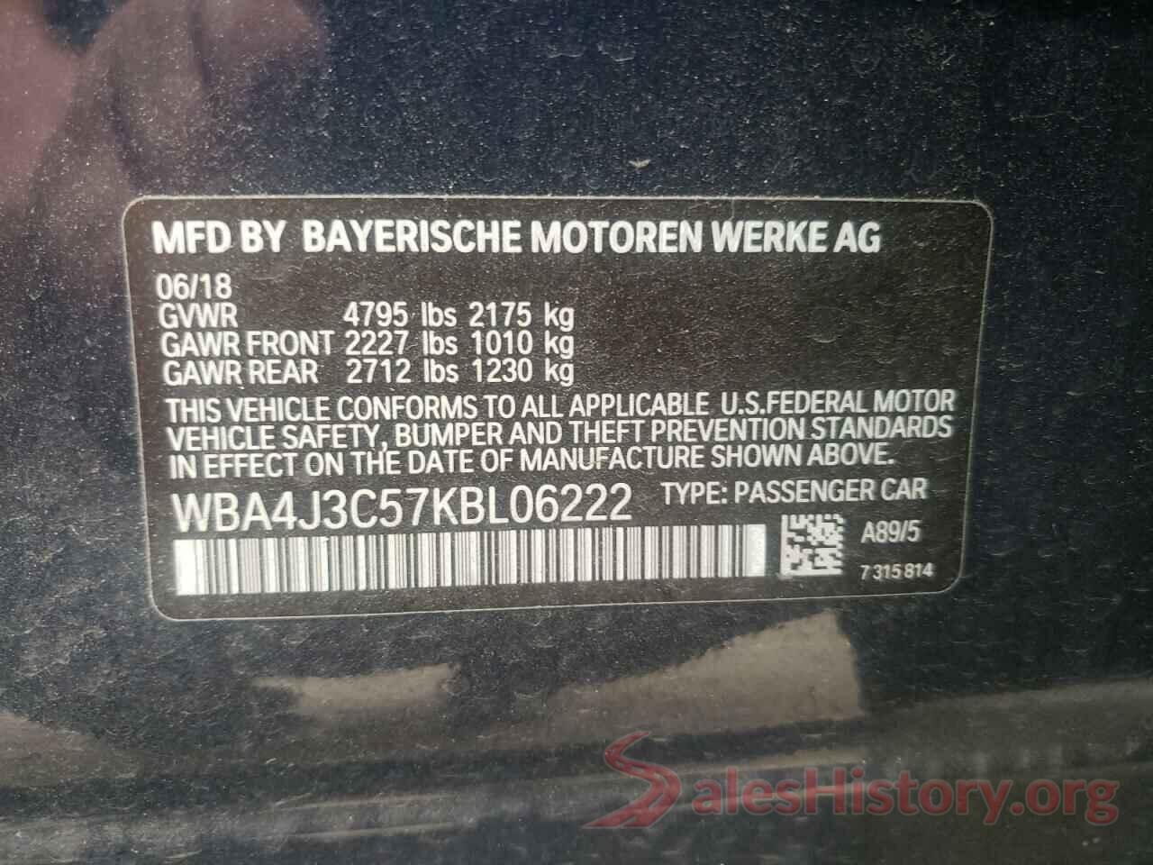 WBA4J3C57KBL06222 2019 BMW 4 SERIES