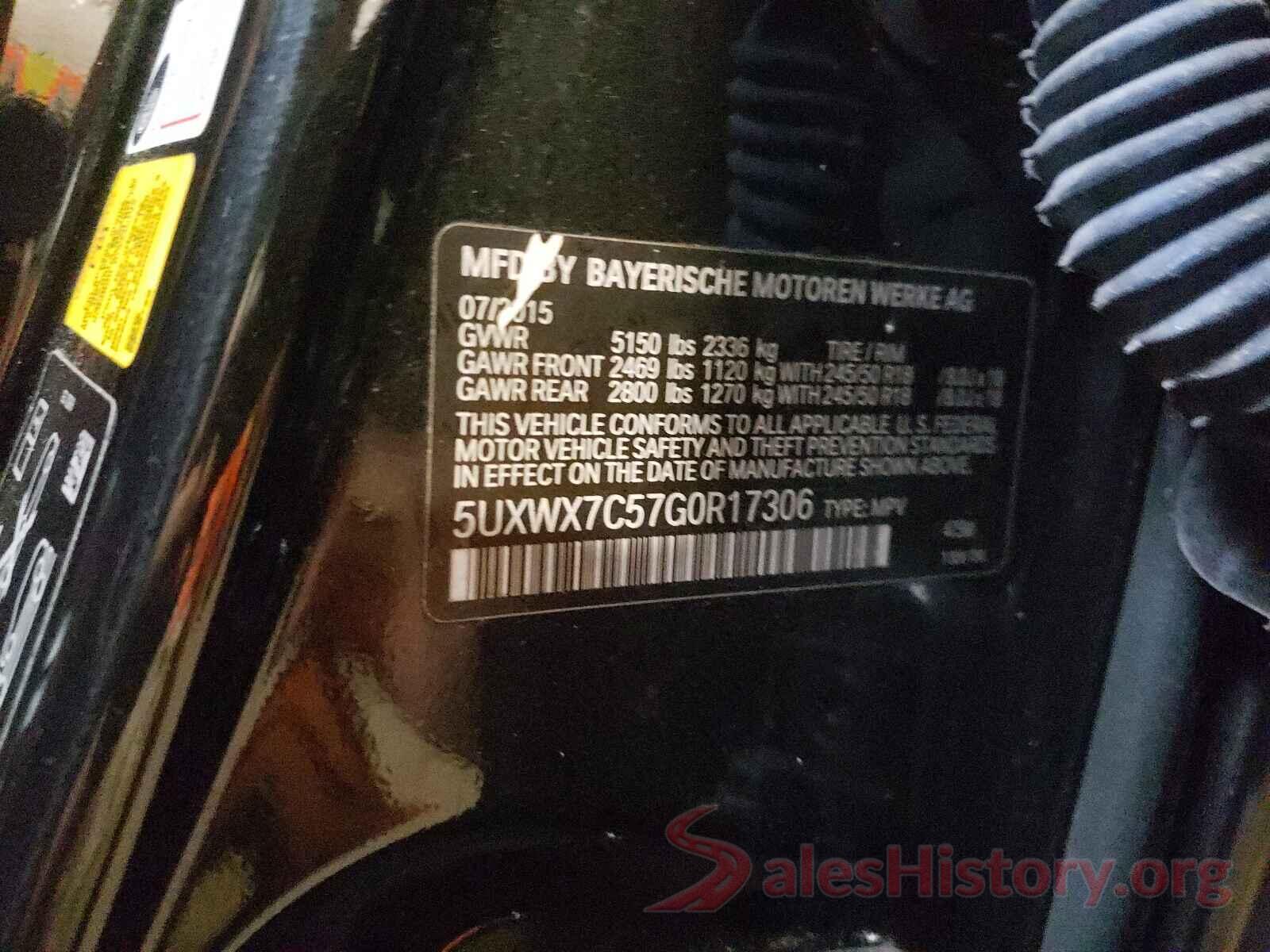 5UXWX7C57G0R17306 2016 BMW X3