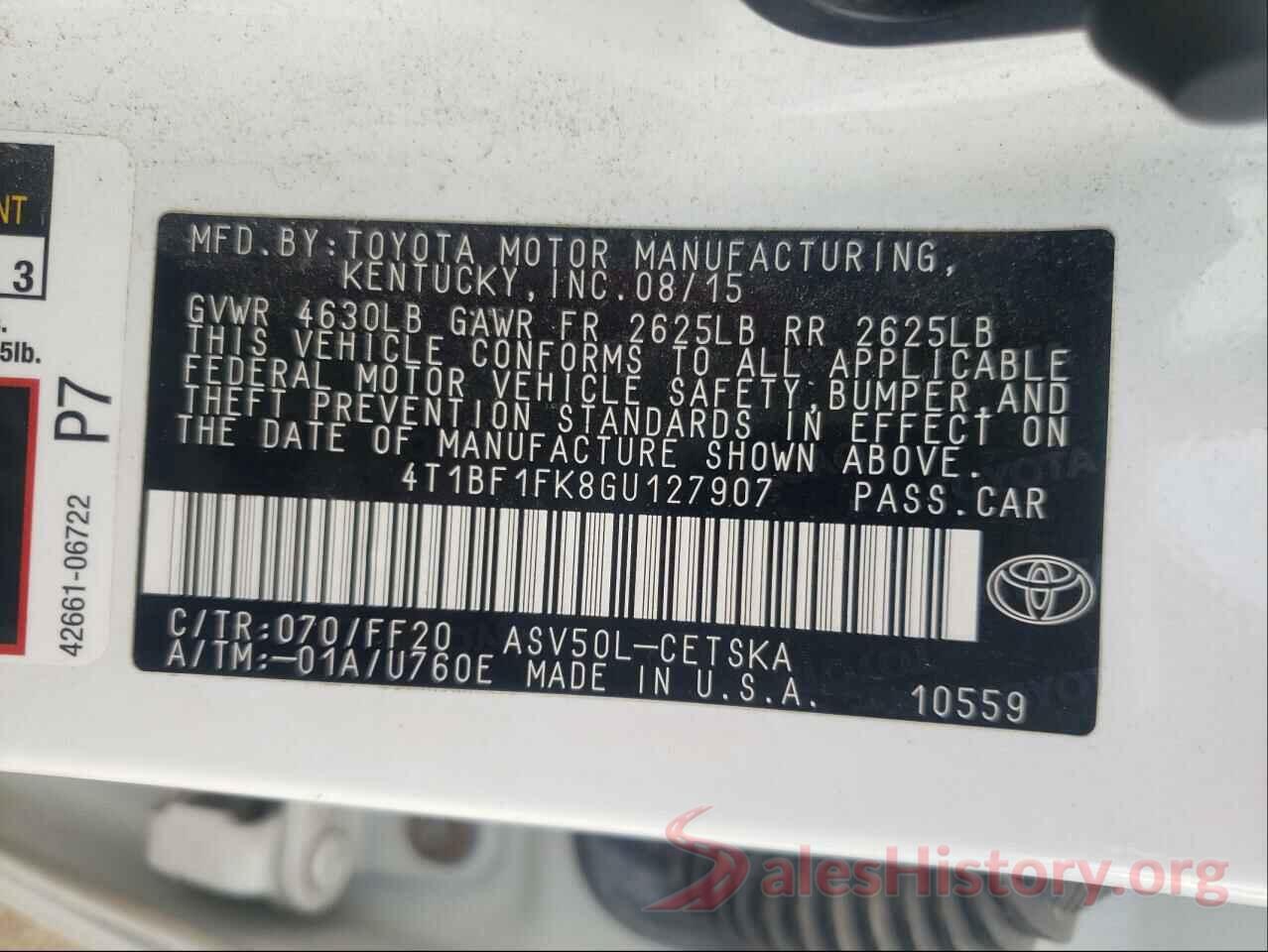 4T1BF1FK8GU127907 2016 TOYOTA CAMRY