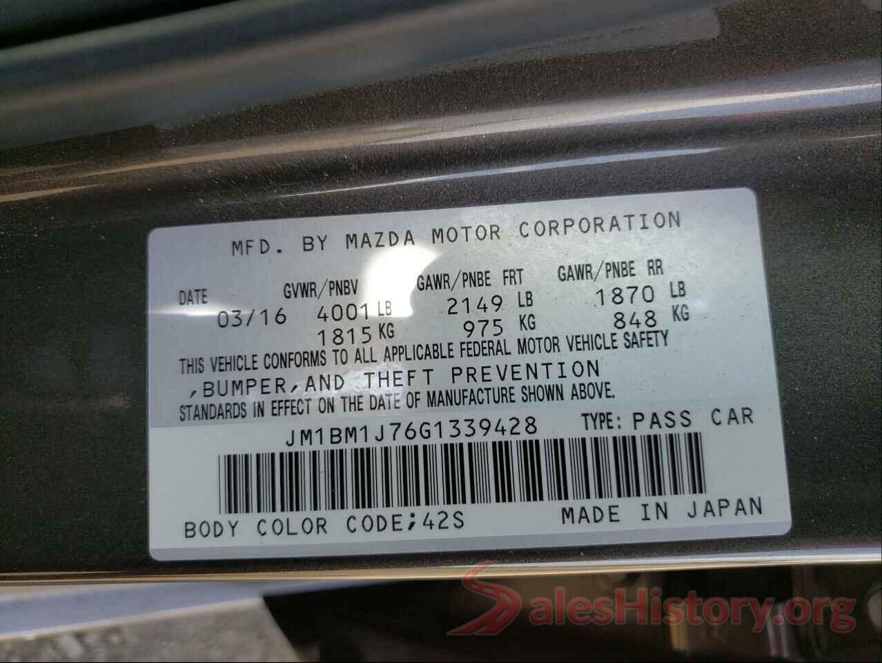 JM1BM1J76G1339428 2016 MAZDA 3